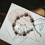 Срібний браслет Proba з натуральним рубіном, фіанітами, вага виробу 11,87 г (2190875) 1618 розмір, фото 4