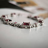 Срібний браслет Proba з натуральним рубіном, фіанітами, вага виробу 11,87 г (2190875) 1618 розмір, фото 5