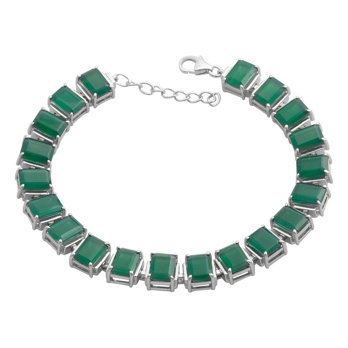 Срібний браслет Proba з натуральним агатом 8.63ct, вага виробу 16,44 г (2190943) 1720 розмір, фото 1