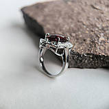 Срібне кільце Proba зі штучним гранатом nano 4.925ct, фіанітами, вага виробу 5,21 г (60002303) 17, фото 2