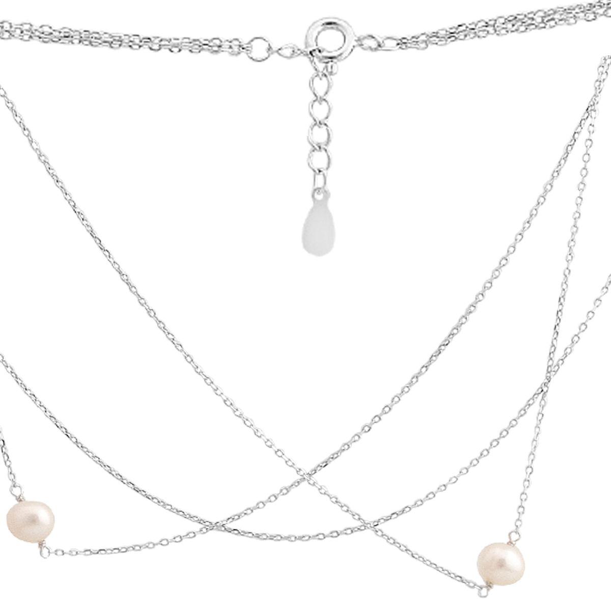 Срібне кольє Proba з натуральними перлами барочним, вага виробу 7,67 г (2174998) 450500 розмір, фото 1