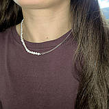 Срібне кольє Proba з натуральними перлами барочним, вага виробу 9,88 г (2175018) 450500 розмір, фото 6