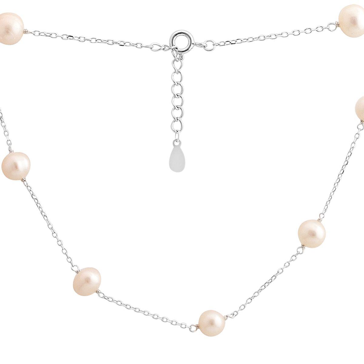 Срібне кольє Proba з натуральними перлами барочним, вага виробу 8,18 г (2175025) 400450 розмір, фото 1