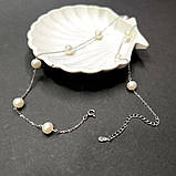 Срібне кольє Proba з натуральними перлами барочним, вага виробу 8,18 г (2175025) 400450 розмір, фото 3