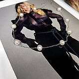 Срібне кольє Proba з натуральними перлами барочним, вага виробу 8,18 г (2175025) 400450 розмір, фото 4