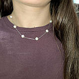 Срібне кольє Proba з натуральними перлами барочним, вага виробу 8,18 г (2175025) 400450 розмір, фото 6