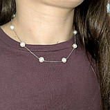 Срібне кольє Proba з натуральними перлами барочним, вага виробу 8,18 г (2175025) 400450 розмір, фото 7