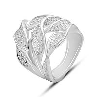 Срібне кільце Proba з фіанітами, ємалю, вага виробу 9,95 г (2175254) 18.5 розмір