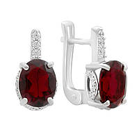 Срібні сережки Proba зі штучним гранатом nano (60002153)