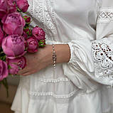 Срібний браслет Proba з натуральними перлами, вага виробу 4,59 г (2175292) 1520 розмір, фото 4