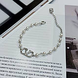 Срібний браслет Proba з натуральними перлами, вага виробу 4,59 г (2175292) 1520 розмір, фото 7