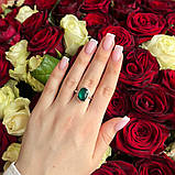 Срібне кільце Proba з аквамарином nano, вага виробу 3,74 г (2140146) 18 розмір, фото 4