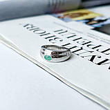 Срібне кільце Proba з натуральним смарагдом 0.4ct, вага виробу 6,32 г (2140719) 19 розмір, фото 2