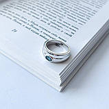 Срібне кільце Proba з топазом Лондон Блю 0.4ct, вага виробу 5,31 г (2140818) 17 розмір, фото 3