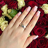 Срібне кільце Proba з топазом Лондон Блю 0.4ct, вага виробу 5,31 г (2140818) 17 розмір, фото 4
