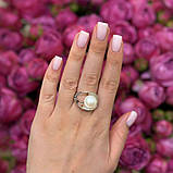 Срібне кільце Proba з натуральними перлами, вага виробу 8,24 г (2175650) 17 розмір, фото 7