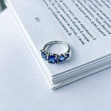 Срібне кільце Proba зі штучним танзанітом nano 1.084ct, вага виробу 2,79 г (2141198) 17 розмір, фото 2