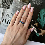 Срібне кільце Proba зі штучним танзанітом nano 1.084ct, вага виробу 2,79 г (2141198) 17 розмір, фото 3