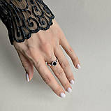 Срібне кільце Proba з натуральним оніксом, вага виробу 4,18 г (2176237) 17 розмір, фото 8