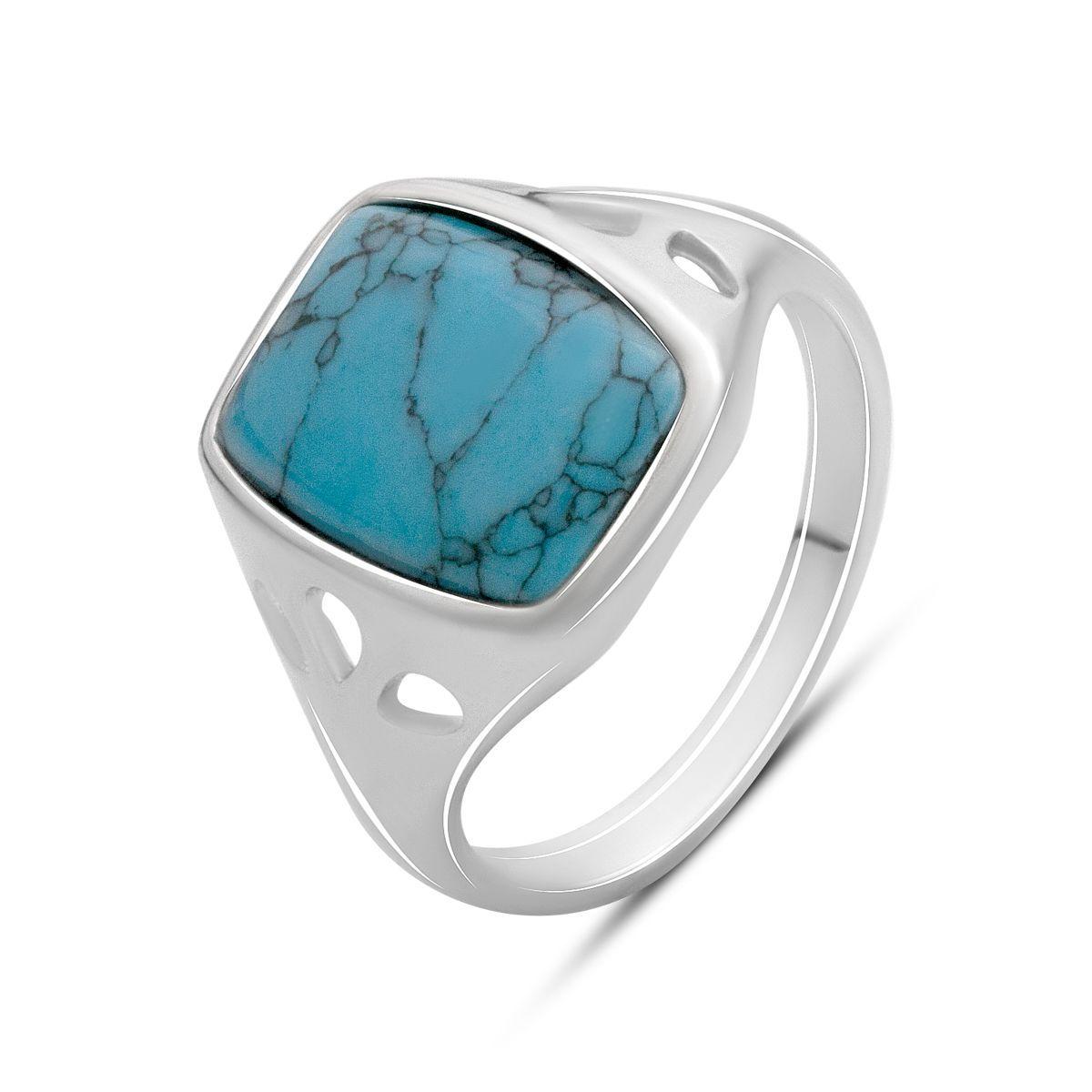 Срібне кільце Proba з бірюзою, вага виробу 4,57 г (2176558) 18 розмір, фото 1