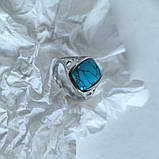 Срібне кільце Proba з бірюзою, вага виробу 4,57 г (2176558) 18 розмір, фото 3