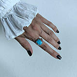 Срібне кільце Proba з бірюзою, вага виробу 4,57 г (2176558) 18 розмір, фото 6