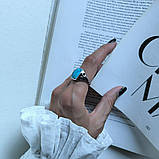 Срібне кільце Proba з бірюзою, вага виробу 4,57 г (2176558) 18 розмір, фото 7