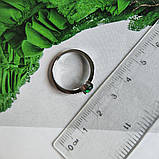 Срібне кільце Proba зі смарагдом nano 0.586ct, вага виробу 2,09 г (2192114) 18 розмір, фото 4