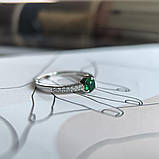 Срібне кільце Proba зі смарагдом nano 0.586ct, вага виробу 2,09 г (2192114) 18 розмір, фото 5