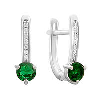 Срібні сережки Proba зі смарагдом nano 0.969ct (2192121)