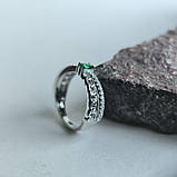 Срібне кільце Proba зі смарагдом nano 0.518ct, вага виробу 2,63 г (2192138) 18.5 розмір, фото 2