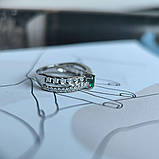 Срібне кільце Proba зі смарагдом nano 0.518ct, вага виробу 2,63 г (2192138) 18.5 розмір, фото 5