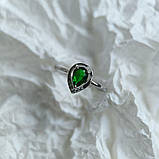 Срібне кільце Proba зі смарагдом nano 0.605ct, вага виробу 2,07 г (2192213) 18 розмір, фото 3
