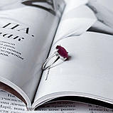 Срібне кільце Proba з натуральним рубіном, вага виробу 2,81 г (2053989) 17.5 розмір, фото 3