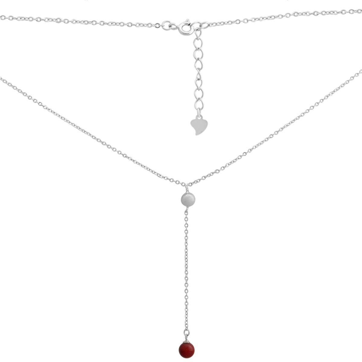 Срібне кольє Proba з коралом, вага виробу 3,03 г (2145653) 410450 розмір, фото 1