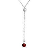 Срібне кольє Proba з коралом, вага виробу 3,03 г (2145653) 410450 розмір, фото 2