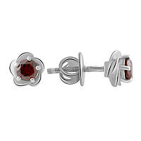 Срібні сережки Proba з натуральним гранатом 0.6886t (2058755)