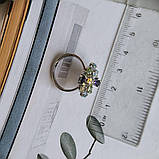 Срібне кільце Proba з натуральним аметистом 4.128ct, цитрином, хризолітом, топазом, вага виробу 3,75 гр, фото 4