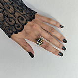 Срібне кільце Proba з натуральним аметистом 4.128ct, цитрином, хризолітом, топазом, вага виробу 3,75 гр, фото 6