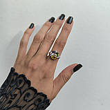 Срібне кільце Proba з натуральним аметистом 3.306ct, цитрином, хризолітом, вага виробу 3,18 г (2193272), фото 6