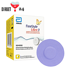 Сенсор FreeStyle Libre 3 (Фристайл Либре 3) 1 уп. и 1 цветной тейп в комплекте