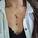 Срібне кольє Proba з коралом, вага виробу 4,03 г (2147152) 400450 розмір, фото 3