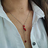 Срібне кольє Proba з коралом, вага виробу 4,03 г (2147152) 400450 розмір, фото 4