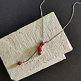 Срібне кольє Proba з коралом, вага виробу 4,03 г (2147152) 400450 розмір, фото 7