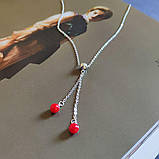 Срібне кольє Proba з коралом, вага виробу 3,43 г (2147176) 400450 розмір, фото 5