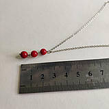 Срібне кольє Proba з коралом, вага виробу 2,98 г (2147190) 410450 розмір, фото 3