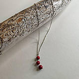 Срібне кольє Proba з коралом, вага виробу 2,98 г (2147190) 410450 розмір, фото 6