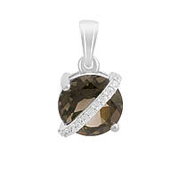 Срібна підвіска Proba з раухтопазом (димчастим кварцем) 1.862ct, фіанітами (2177838)