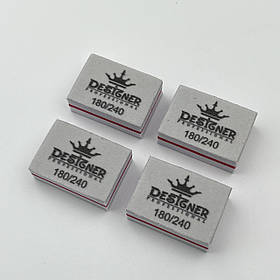 Білий двосторонній міні баф 180/240 грит. Дизайнер для нігтів, 1 шт