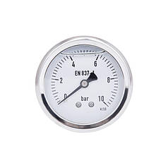 Thermo Alliance Forte Манометр гліцериновий d63 мм, 1/4"Н із заднім під'єднанням (латунь) 0–10 барів TAF171G10B